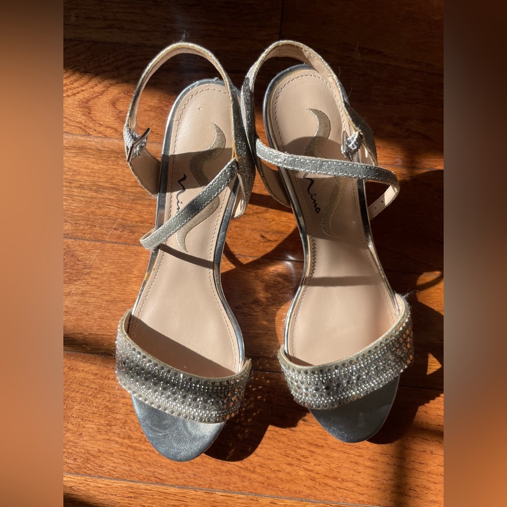 Silver sandals brand Nina
